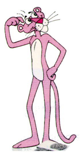 pink panther scratching head